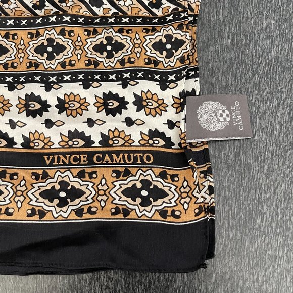 Vince Camuto Brown Silk Scarf 17 x 36 - Picture 2 of 6